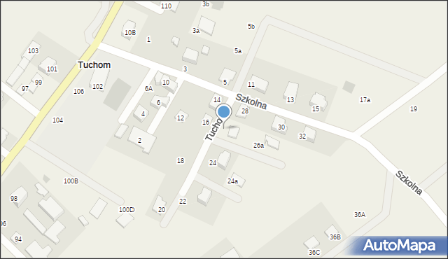 Tuchom, Szkolna, 26, mapa Tuchom