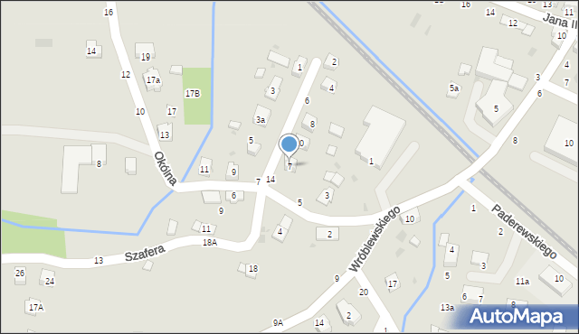 Tuchów, Szafera Władysława, prof., 12, mapa Tuchów