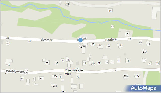 Tuchów, Szafera Władysława, prof., 42, mapa Tuchów