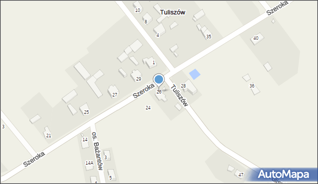 Tuliszów, Szeroka, 26, mapa Tuliszów