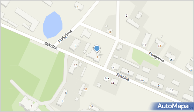 Turew, Szkolna, 3, mapa Turew