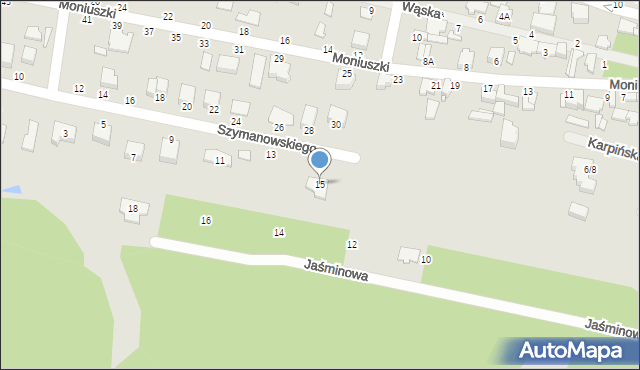 Tuszyn, Szymanowskiego, 15, mapa Tuszyn