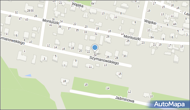 Tuszyn, Szymanowskiego, 24, mapa Tuszyn