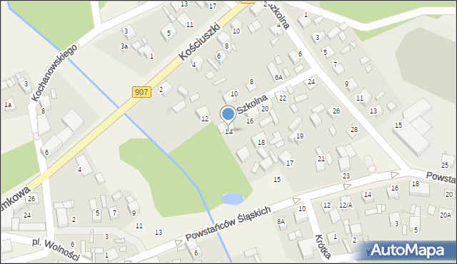 Tworóg, Szkolna, 14, mapa Tworóg