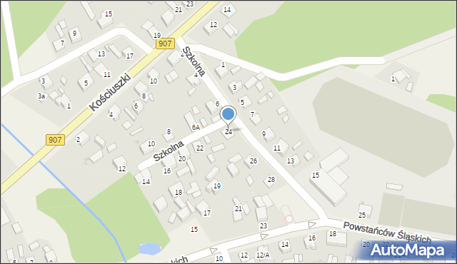 Tworóg, Szkolna, 24, mapa Tworóg