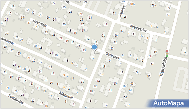 Tychy, Szarotek, 11, mapa Tychów