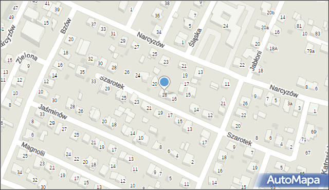 Tychy, Szarotek, 18, mapa Tychów