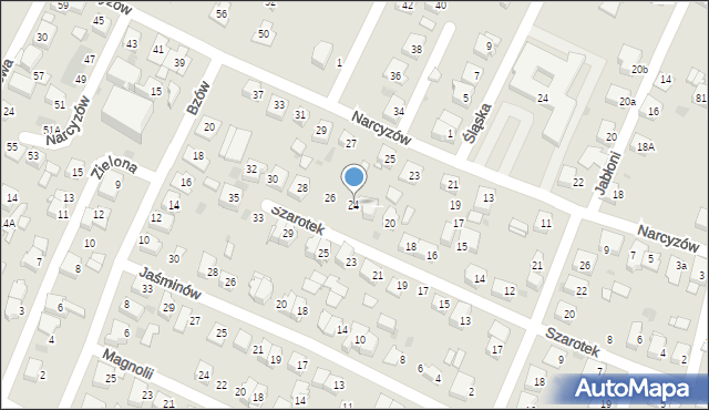 Tychy, Szarotek, 24, mapa Tychów