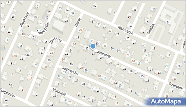 Tychy, Szarotek, 33, mapa Tychów