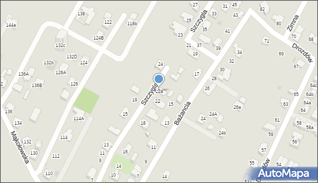 Tychy, Szczygla, 22a, mapa Tychów