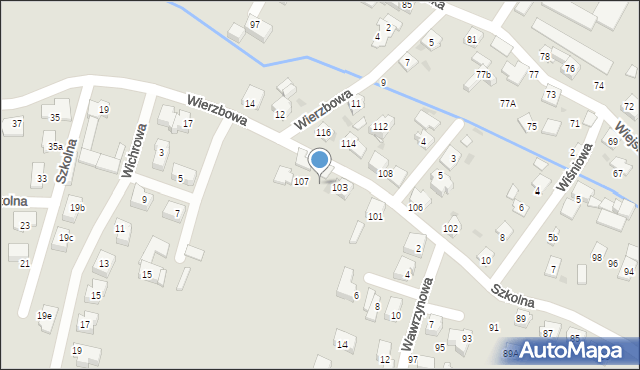 Tychy, Szkolna, 105, mapa Tychów