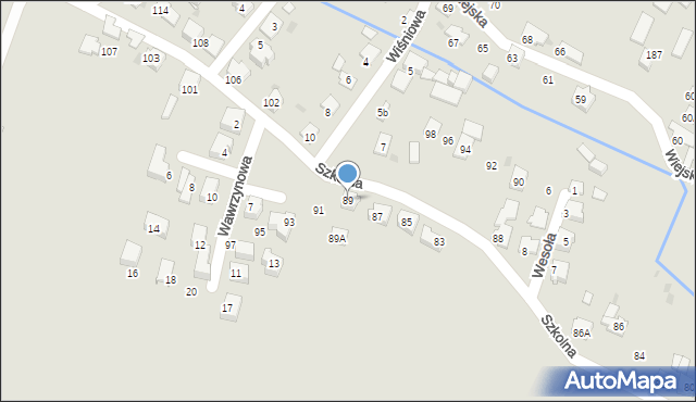 Tychy, Szkolna, 89, mapa Tychów