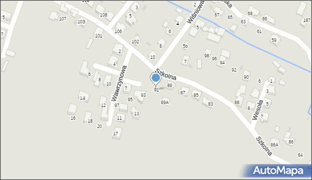 Tychy, Szkolna, 91, mapa Tychów