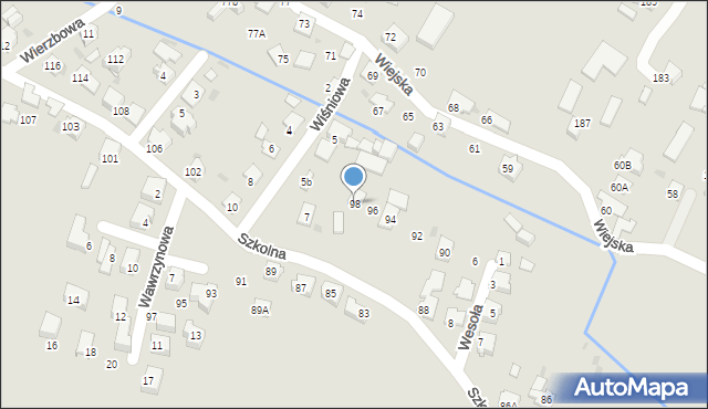 Tychy, Szkolna, 98, mapa Tychów