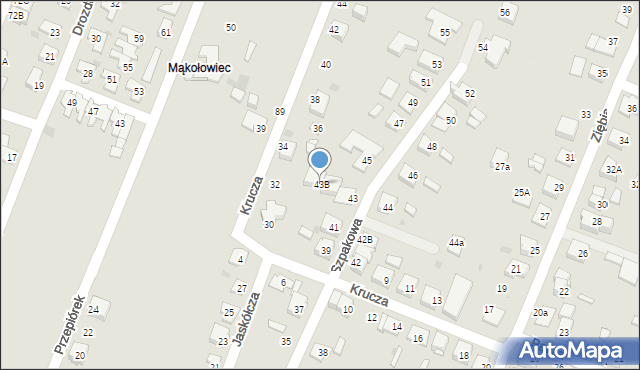 Tychy, Szpakowa, 43B, mapa Tychów