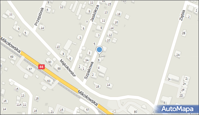 Tychy, Szpakowa, 8, mapa Tychów