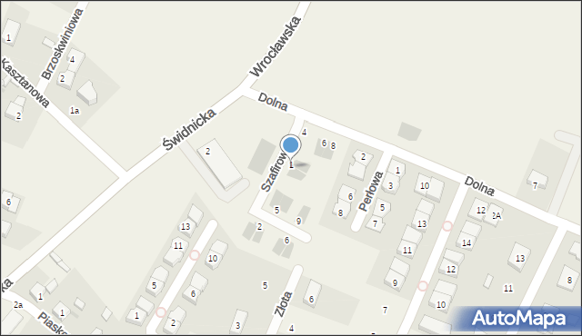 Tyniec Mały, Szafirowa, 3, mapa Tyniec Mały