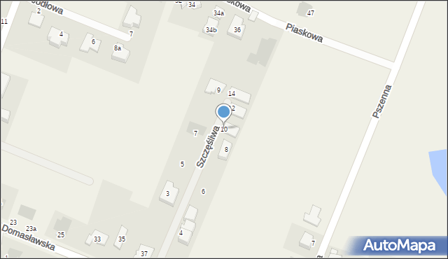 Tyniec Mały, Szczęśliwa, 10, mapa Tyniec Mały