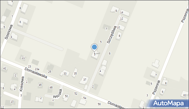 Tyniec Mały, Szczęśliwa, 3, mapa Tyniec Mały