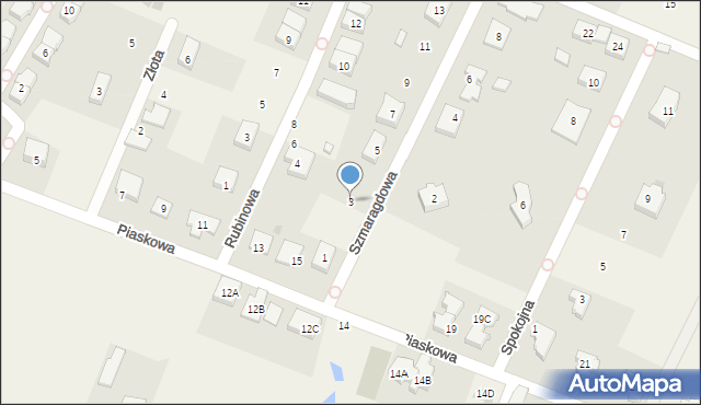 Tyniec Mały, Szmaragdowa, 3, mapa Tyniec Mały