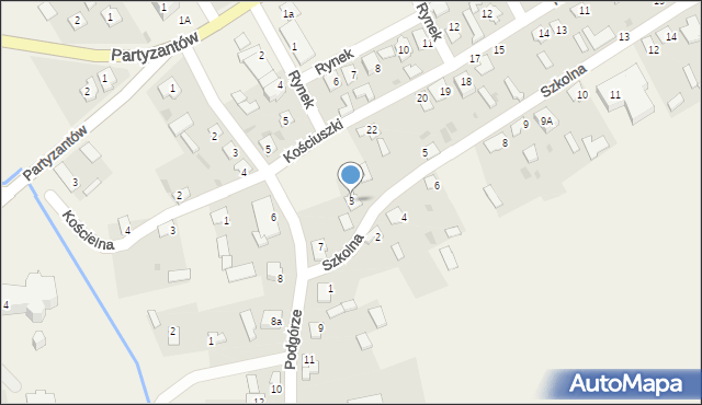 Uchanie, Szkolna, 3, mapa Uchanie