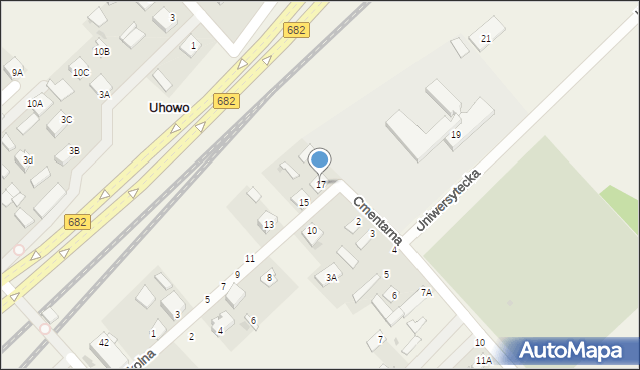 Uhowo, Szkolna, 17, mapa Uhowo