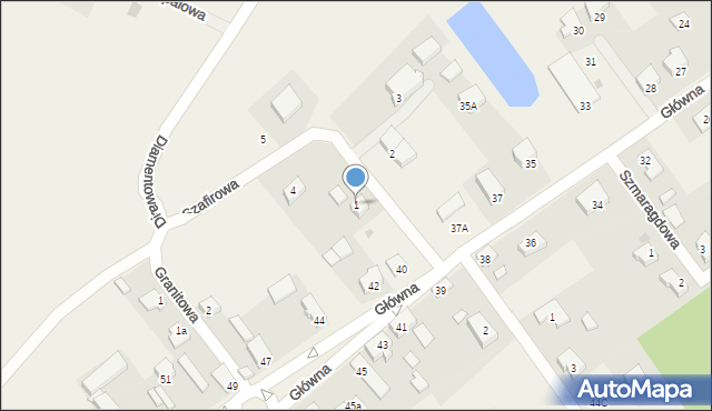 Ulim, Szafirowa, 1, mapa Ulim