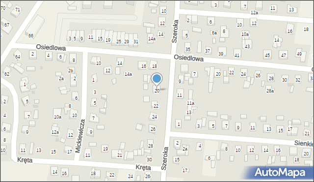 Unisław, Szeroka, 20, mapa Unisław