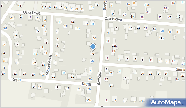 Unisław, Szeroka, 24, mapa Unisław