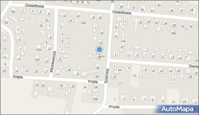 Unisław, Szeroka, 26, mapa Unisław