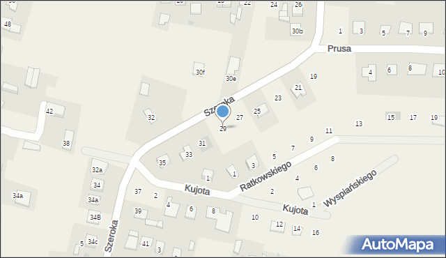 Unisław, Szeroka, 29, mapa Unisław