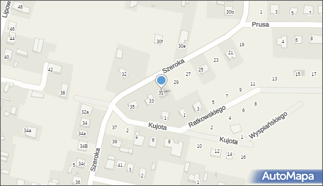 Unisław, Szeroka, 31, mapa Unisław