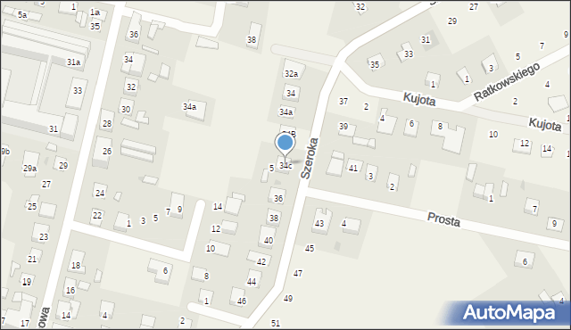 Unisław, Szeroka, 34c, mapa Unisław