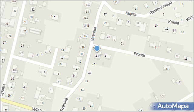 Unisław, Szeroka, 43, mapa Unisław