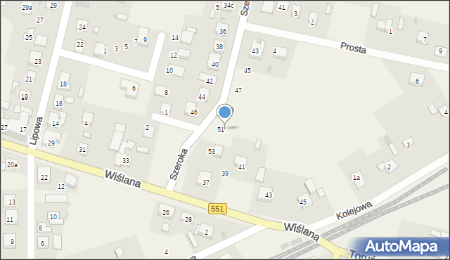 Unisław, Szeroka, 54, mapa Unisław