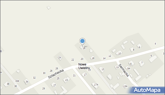 Uwieliny, Szlachecka, 18B, mapa Uwieliny