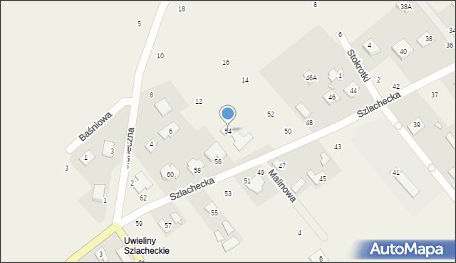 Uwieliny, Szlachecka, 54, mapa Uwieliny