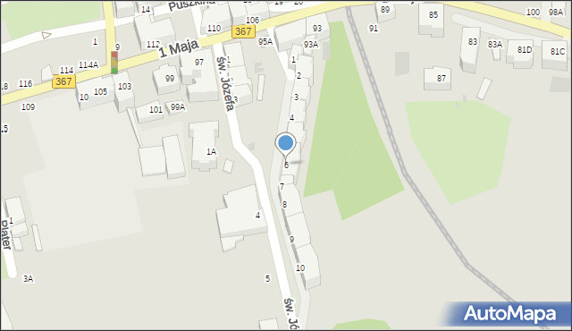 Wałbrzych, Szymanowskiego Karola, 6, mapa Wałbrzycha