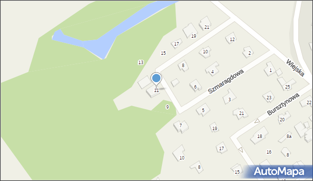 Wałdowo, Szmaragdowa, 11, mapa Wałdowo