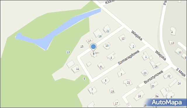 Wałdowo, Szmaragdowa, 8, mapa Wałdowo