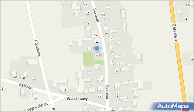 Walichnowy, Szkolna, 9, mapa Walichnowy