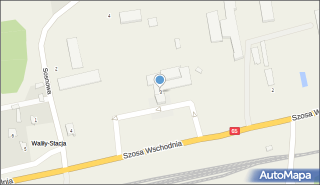 Waliły-Stacja, Szosa Wschodnia, 3, mapa Waliły-Stacja