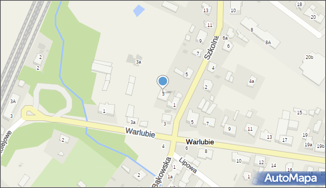 Warlubie, Szkolna, 3, mapa Warlubie