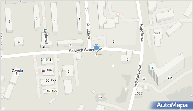 Warszawa, Szarych Szeregów, 3, mapa Warszawy