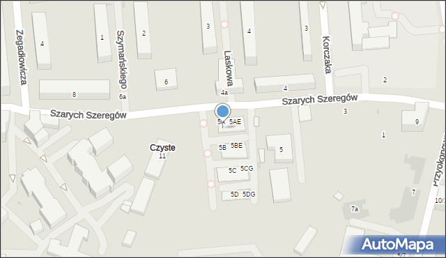 Warszawa, Szarych Szeregów, 5AS, mapa Warszawy