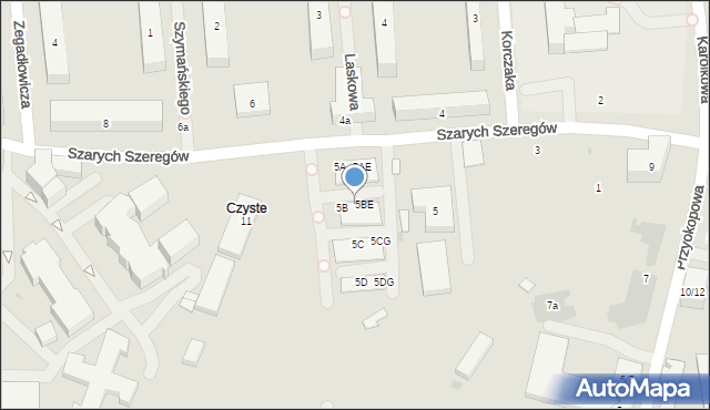 Warszawa, Szarych Szeregów, 5BC, mapa Warszawy