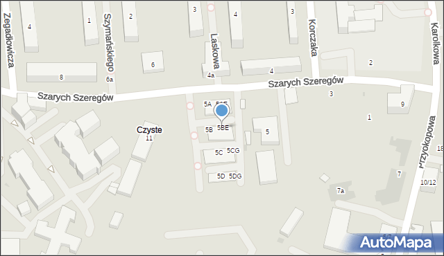 Warszawa, Szarych Szeregów, 5BE, mapa Warszawy
