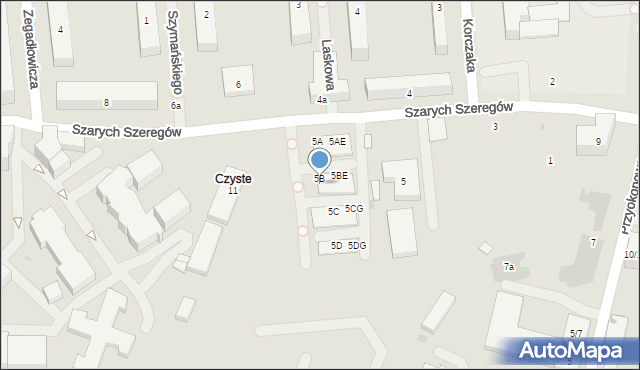 Warszawa, Szarych Szeregów, 5BT, mapa Warszawy