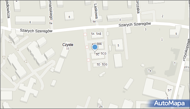 Warszawa, Szarych Szeregów, 5CA, mapa Warszawy