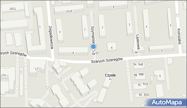 Warszawa, Szarych Szeregów, 6a, mapa Warszawy